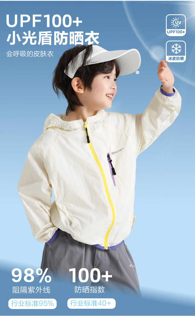 海妈家儿童防晒衣夏季2026夏装新款皮肤衣女童轻薄外套男童防晒服 — 7