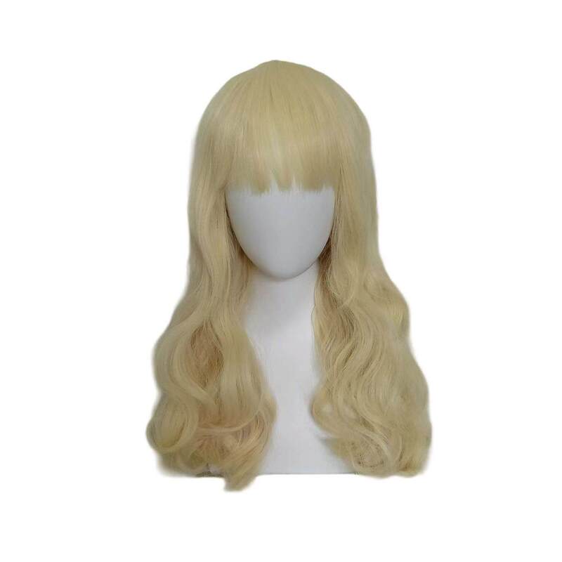 Alice Alice in Wonderland Golden Medium-Length Curly Hair New Cos Wig for Girls and Children