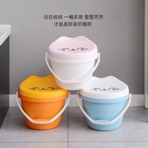 Meet the plastic cartoon Hand to take a bucket stool Childrens toy containing barrel Home Baby snacks storage stool multifunction