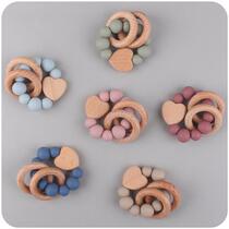 Baby Nursing Bracelets Teether Toys Silicone Beads Wooden Be