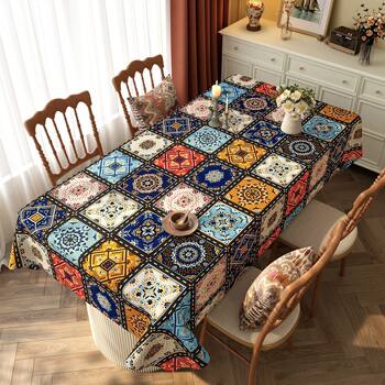 Ethnic style pvc waterproof no-wash bohemian tablecloth Ethnic style pvc waterproof no-wash bohemian tablecloth