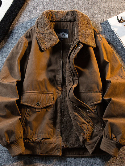 潮牌男士工装保暖棉服2025新款高端夹棉加厚夹克痞帅男装冬季外套