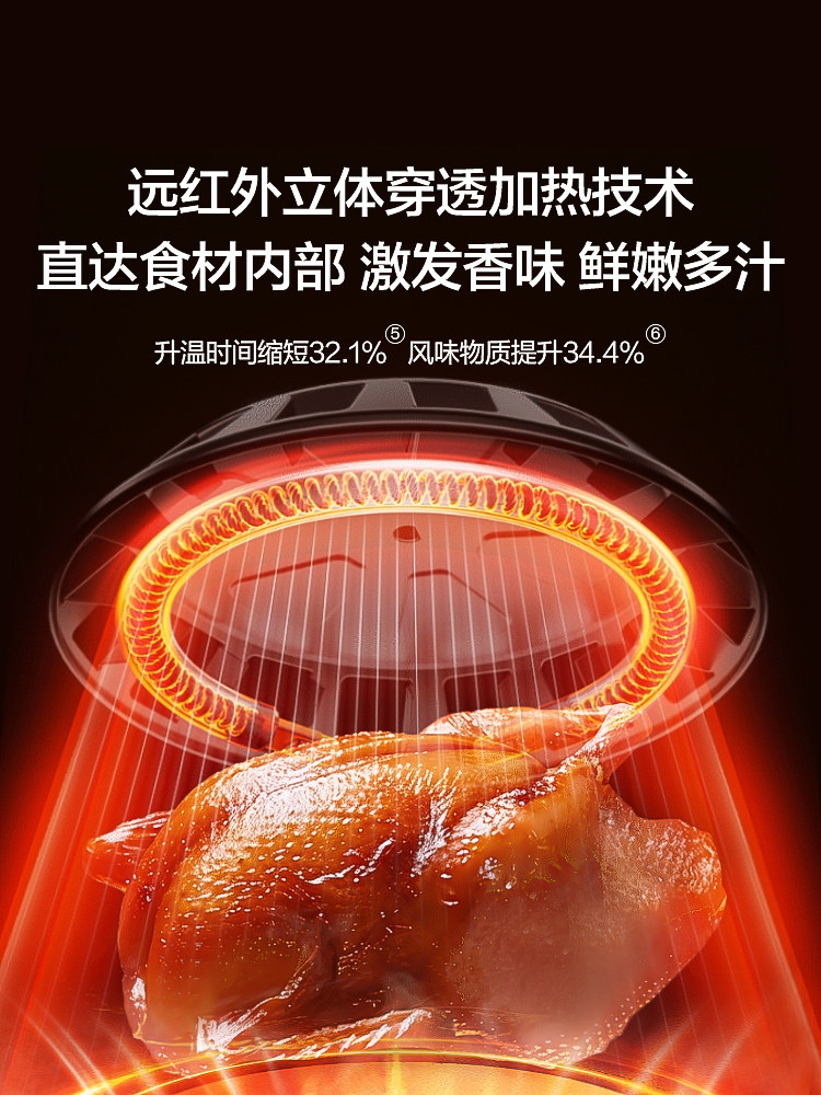 Supor Far-Infrared Air Fryer, 0 Fluorine, Titanium-Coated, Large-Capacity Household Oven, Smart Multi-Function, 2025 New Model