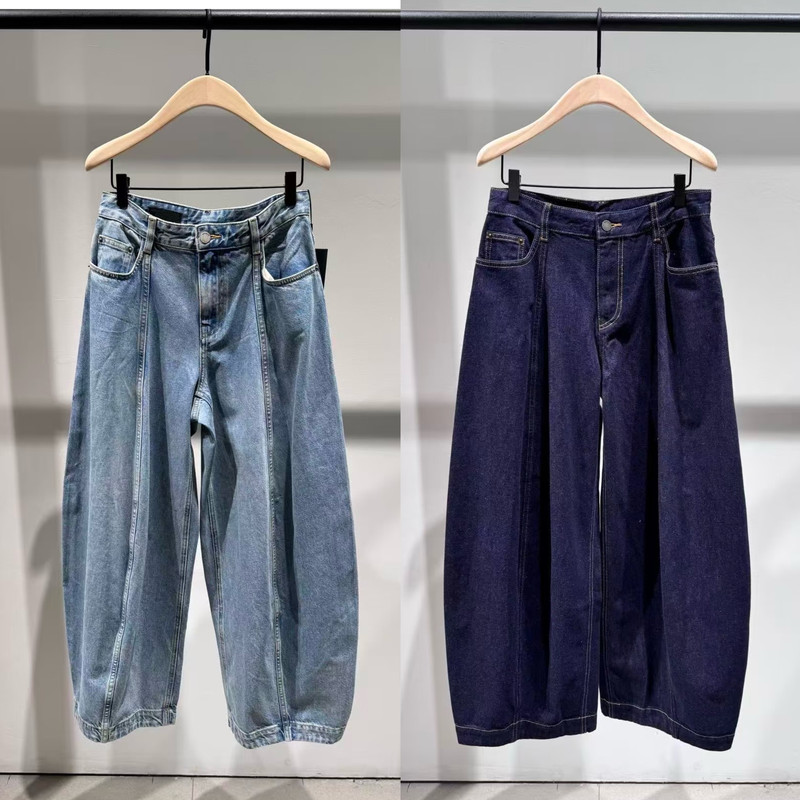 Mo2026 Genuine Autumn New Collaboration Fashion Scimitar Pants Cotton Jeans Loose Wide-Leg Pants Mbf3Jen033