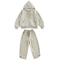 Half-time casual boys autumn clothing suit fashionable middle-aged and older childrens 2024 new childrens spring and autumn sweatshirt casual two-piece set