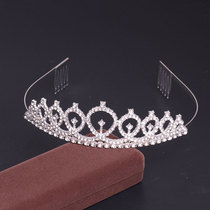 New European and American digital birthday crown headband bride wedding wedding alloy crown jewelry manufacturer