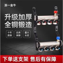 German imported Taurus high-flow floor heating water distributor household valve all-copper one-piece thickened floor heating water distributor