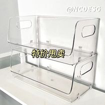 Cup storage drawer transparent and stackable ins style desktop storage rack t-shaped storage rack open student dormitory