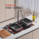 Large Single Sink Kitchen Sink Made of 304 Stainless Steel for Home Use, with Digital Display, Suitable for Washing Vegetables and Dishes, Can Be Installed on Countertop, Undermount, or as a Drop-In Sink