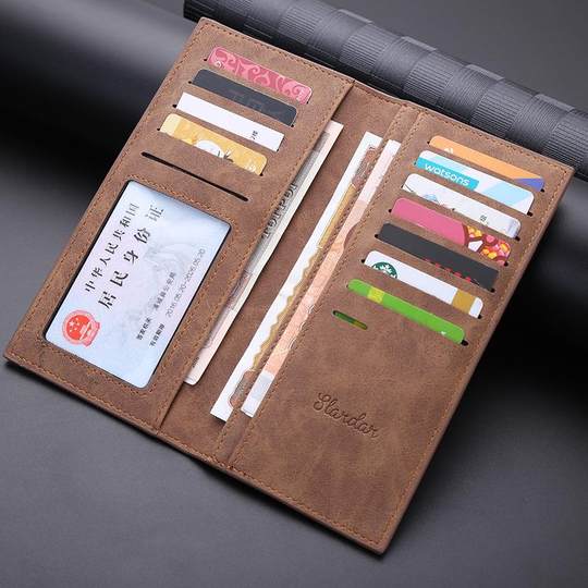 Short card bag minimalist men's wallet young men's Japanese canvas long men's ultra-thin niche wallet men's money clip