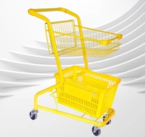 Supermarket double-decker shopping cart snacks convenience store colorful trolley Internet celebrity claw machine trolley photo props