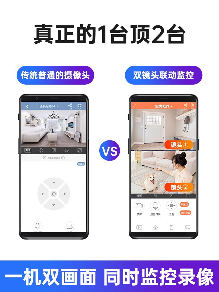 Tcl Wireless Camera for Home Use with Remote Mobile Phone Access, Voice Monitoring, 360-Degree No Blind Spots, Night Vision, High-Definition Photography