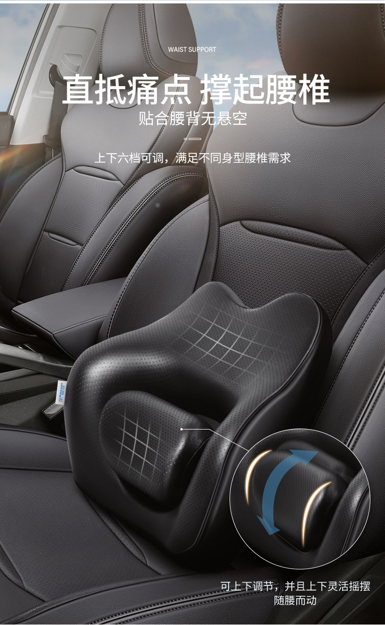 Shangli Car Lumbar Support Cushion for Drivers - Driver's Seat Backrest and Waist Support Pad for Car