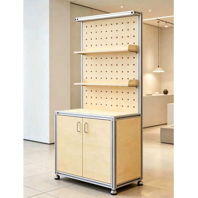 Modern Minimalist Wooden Storage Rack with Multiple Layers, Storage Cabinet with Doors, Home Display Rack Modern Minimalist Wooden Storage Rack with Multiple Layers, Storage Cabinet with Doors, Home Display Rack