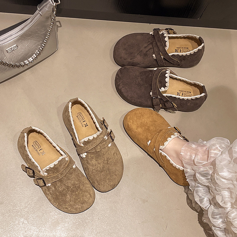 Yang Mi Style Thick-Soled Height-Increasing Full-Wrap Birkenstock Shoes for Women, 2025 Autumn New Slip-On Loafers, Birkenstock Single Shoes