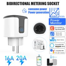 Tuya WiFi smart socket European standard two-way metering plug new energy energy storage power supply solar power generation detection