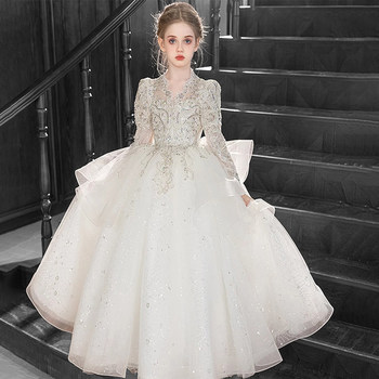 Gifishlow Hong Kong Luxury Children's Clothing High-End Girls' Birthday Party Evening Dress Host Piano Performance Outfit