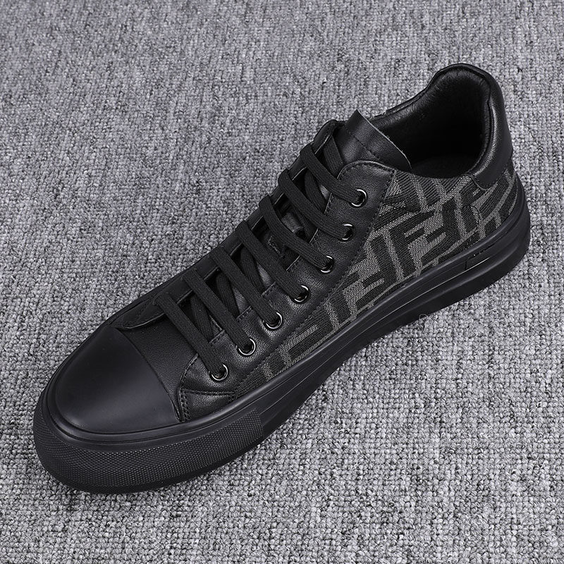 European station high - help shoes men 2023 new fashion casual shoes printed leather shoes leather shoes