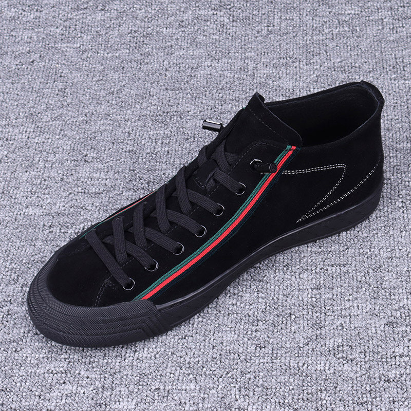 European Station Genuine Leather High Cylinder Shoes Men 2022 Spring Autumn New Hair Frosted Casual Shoes Men 100 hitch Tide Board Shoes