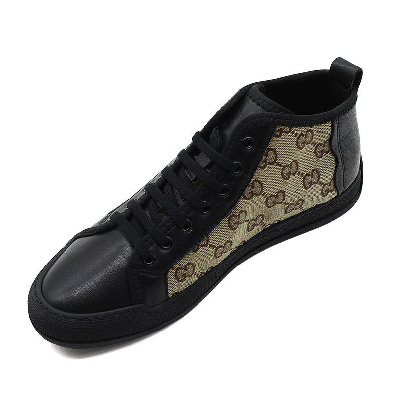 European station classic men's printed high-top lace-up casual shoes winter plus velvet warm men's shoes genuine leather stitching sneakers