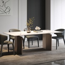 Italian light luxury slate dining table and chair combination for small apartments simple modern rectangular designer internet celebrity dining table