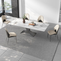 Italian light luxury slate dining table and chair combination modern simple creative small apartment home rectangular stainless steel dining table