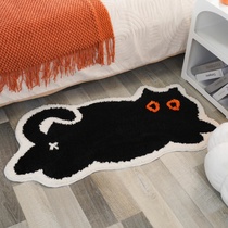 2024 bedroom carpet cartoon style childrens room special-shaped cat bedside blanket balcony thickened encryption resistant to dirt and easy to beat