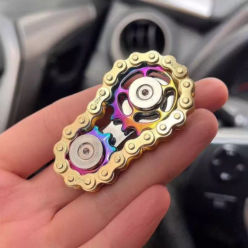 链条齿轮edc解压玩具不锈钢手指尖陀螺机械手玩把件成人无聊神器