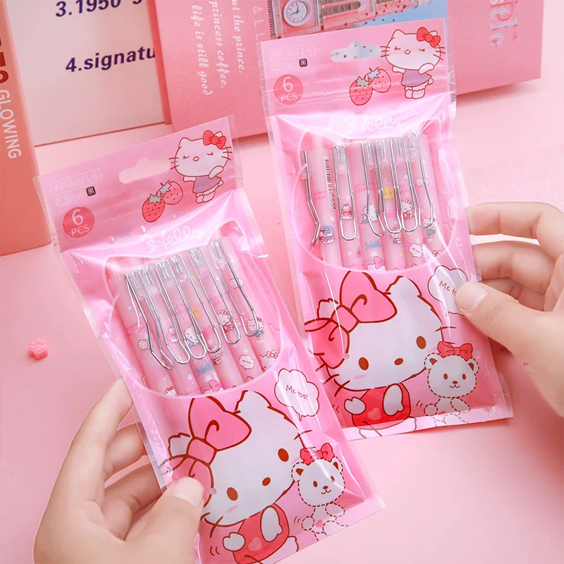 6ШТ kawaii Санрио нейтральная ручка Киннаморолл Май Мэдоли Куроми