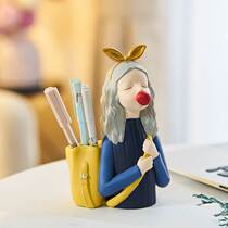 Pen holder Ins female swing piece office Desktop girls cute art creative personality children girl containing box wind
