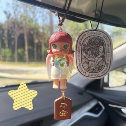 Bubble Mart Car Hanging Molly Jasmine My Childhood Car Rearview Mirror Pendant Aromatherapy Car Ornament