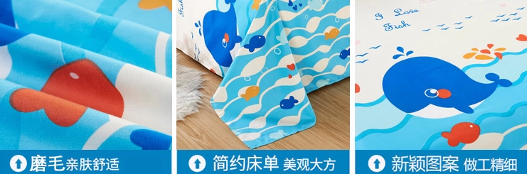 Sheets + gối hai mảnh ba mảnh ký túc xá sinh viên trải giường đơn Twin ins net phim hoạt hình cô gái trái tim đỏ - Khăn trải giường