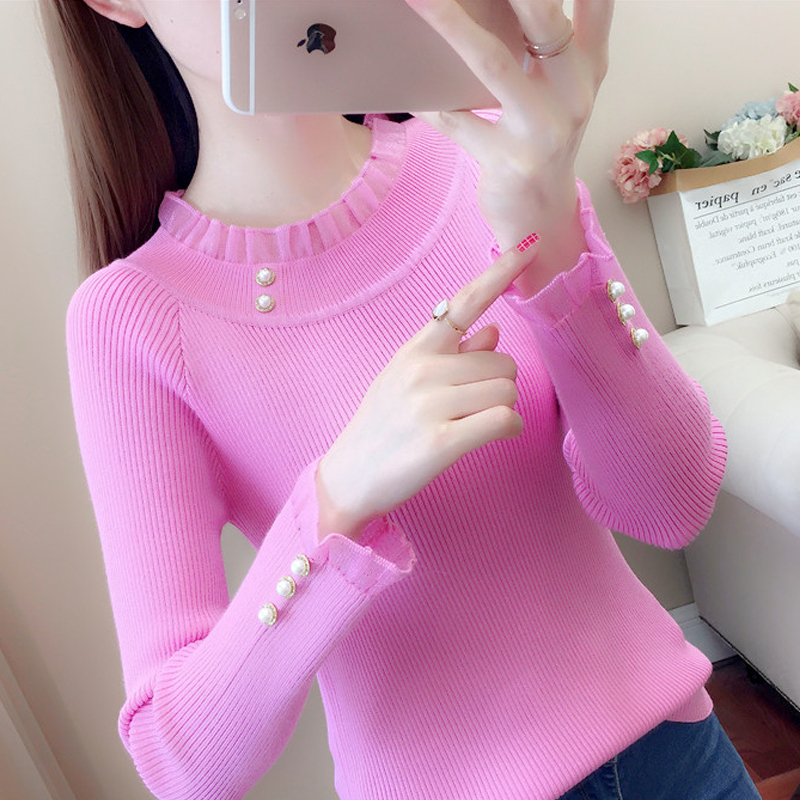 Lace Base Shirt for Spring and Autumn, Worn under a Sweater, 2025 New Autumn and Winter Versatile Knit Top, Light and Sophisticated Style