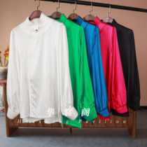 (Raymond) designer Elegant Casual Shirt New Chinese Style Collar Mulberry Silk Blouse HS123