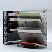 Desktop file rack six-layer stand-up and hanging metal A4 paper information office book storage box multi-layer simple and fashionable