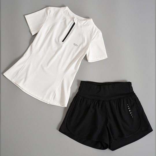 马孔多瑜伽服运动健身套装短袖夏季速干运动户外跑步服显瘦晨跑服