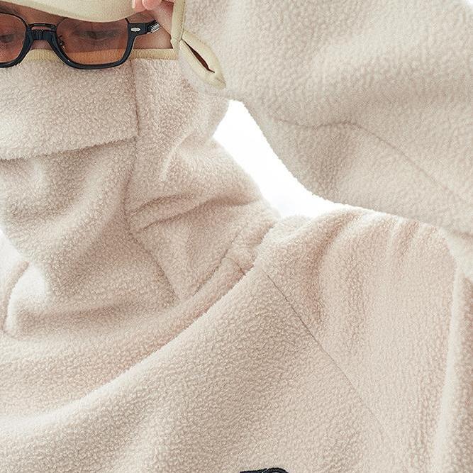 Heg Casual Cycling Faux Shearling Hoodie Ninja Face Mask Sweatshirt Warm Fleece Windproof Christmas Skiing