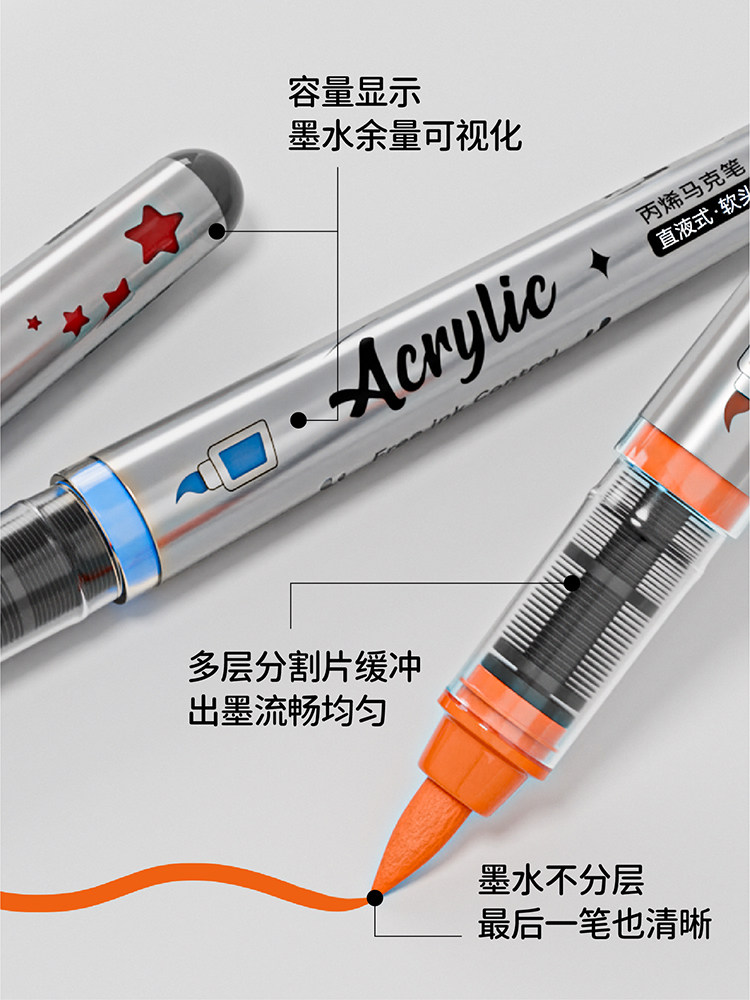 Direct Liquid Soft-Tip Acrylic Markers, 84 Colors, 60 Colors, Student-Specific, Non-Bleeding, Blendable, Art Student Oxford Canvas Bag, Children's Art Special Watercolor Pens, 48 Colors Paint Pens