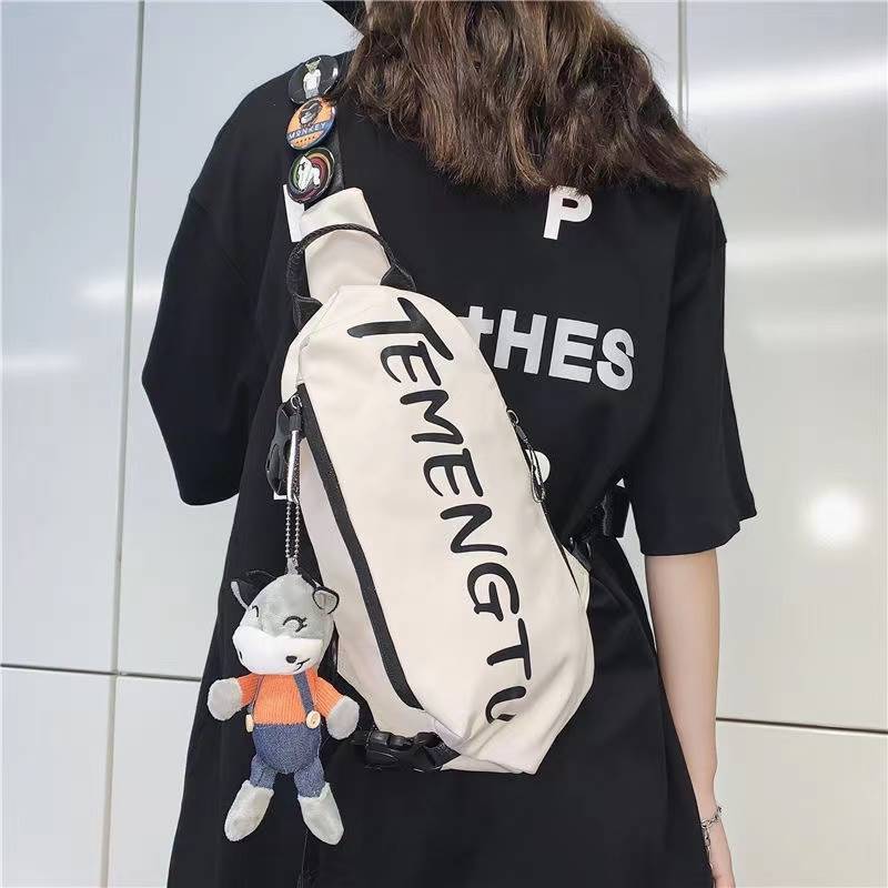 Tide Cards Skew Satchel Men Ins Sports Purse Casual Fashion Single Shoulder Bag Schoolgirl Personality Small Cross Bunk Chest Bag-Taobao