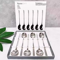 Stainless steel spoon Korean long-handled soup spoon household thickened eating spoon spoon mixing spoon gift box set