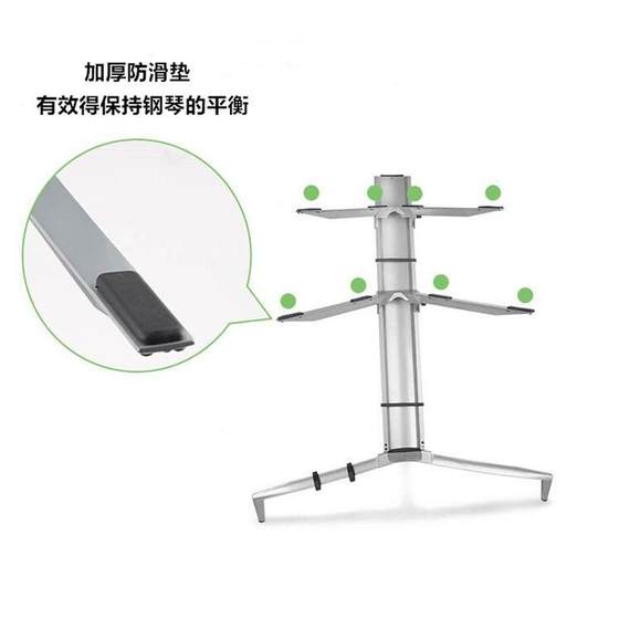 접이식 휴대용 더블 레이어 전자 피아노 스탠드, 고급 알루미늄 합금 전문 더블 행 키보드 브래킷, 항공기 스탠드, 유니버설 타입
