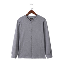 Three gun mens pure cotton open and autumn clothes in old age plus hypertrophy size loose cotton sweater shirt sweatshirt underwear