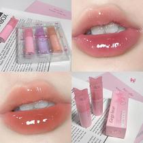 Water-gloss mirror lip glaze autumn and winter moisturizing low-saturation cold-feeling gray pink ice tea natural whitening lipstick