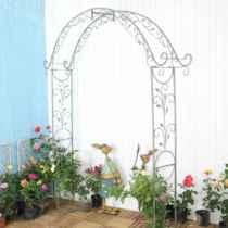 Retro iron large-span flowers rose arch flower stand terrace garden courtyard villa B&B plant climbing pergola