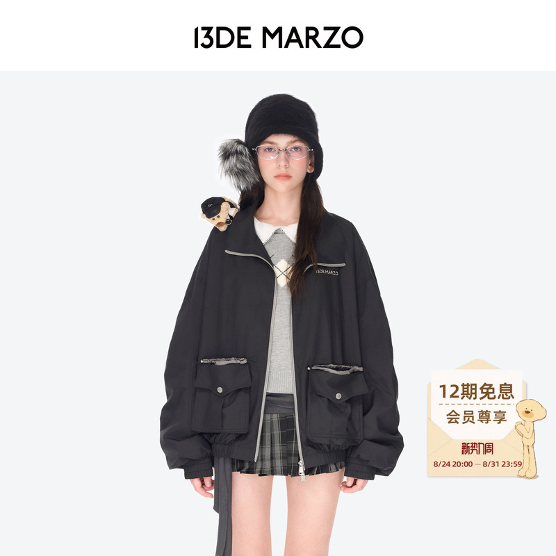 13De Marzo Unisex Bear Sheriff Sports Jacket Fashionable Retro Lapel Versatile Autumn Coat 13De Marzo Unisex Bear Sheriff Sports Jacket Fashionable Retro Lapel Versatile Autumn Coat