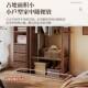 New Chinese-Style Ebony Wood Coat Rack, Floor-Standing Vertical Storage Rack, Integrated Dressing Mirror, Rotatable Clothes Rack