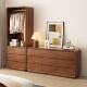 Solid Wood Chest of Drawers and Coat Rack Integrated Bedroom Home Storage Hanging Wardrobe Floor-Standing Multi-Functional Bedside Wardrobe Storage Cabinet