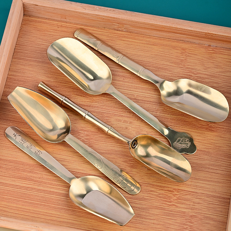 Creative brass tea spoon teaspoon teaspoon tea turnoff tea with accessories tea then tea spoon tea track zero fit for home tea clip-Taobao