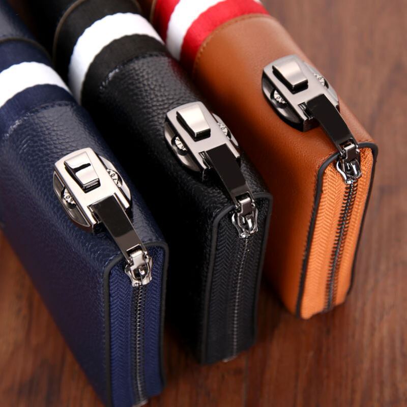 New Style Leather Bag with Lock, Long Men's Wallet, Unisex Handbag with Password Lock, Small Bag, Women's Wallet with Lock