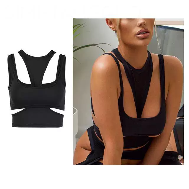 ЧЕРНЫЙ КОРСЕТ ТОП сексуальная готическая одежда spaghetti strap Crop to